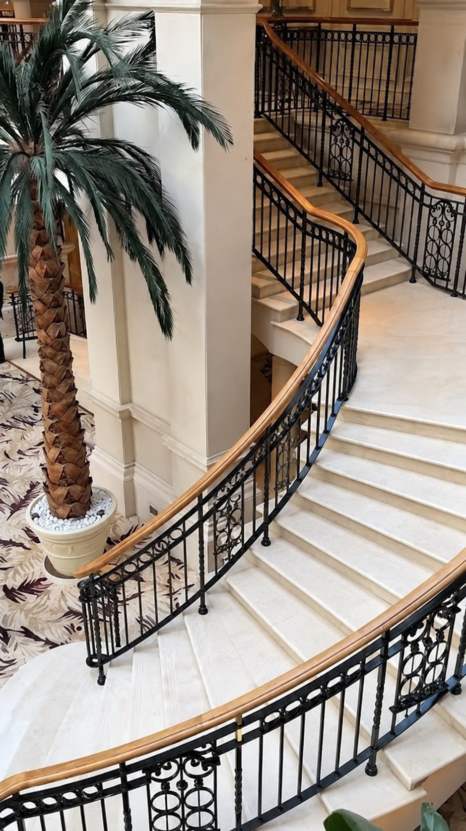 The sweeping staircase inside The Old Marylebone Town Hall